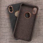 Wholesale iPhone X (Ten) Wool Style Armor Hybrid Case (Gray)